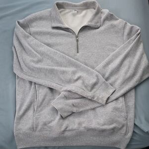Uniqlo Men's Light Gray Zip-Up Sweater